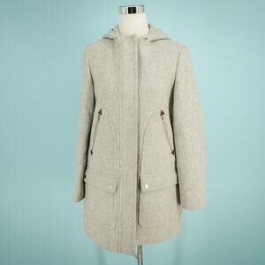 J. Crew Size 8 Gray Stadium Cloth by Nello Gori Full Zip Snap Lined Wool Coat